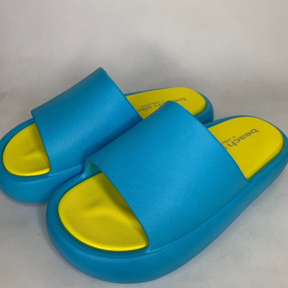 J Slides Sandals Womens 6 Blue Slide On Cushion Comfort Squish Beach Slides - Picture 3 of 5